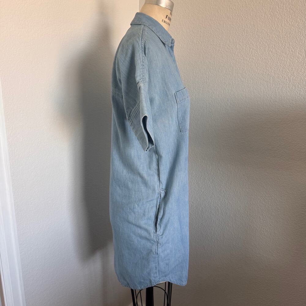 Madewell | Light Wash Chambray Shirt Dress XS Button Front Casual Denim - Picture 7 of 14